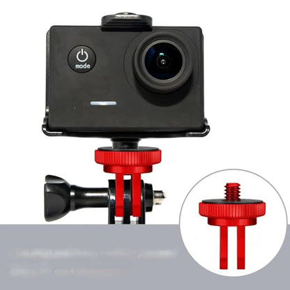 Frienda 4 Pieces Aluminum Camera Tripod Mount Adapter 1/4-20 Conversion Adapter for Tripod Compatible with GoPro Action Cameras and Other Standard 1/4 Accessories(Red) - color: Red