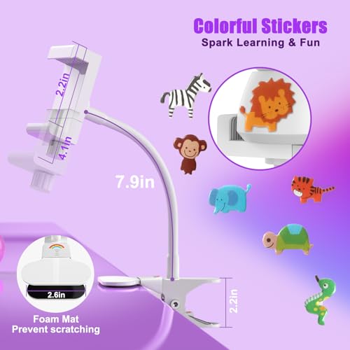 Baby Monitor Mount - Universal Adjustable Monitor Flex Stand for Hello Baby, Nanit Pro, Infant Optics, VTech & Most Baby Monitors - Detachable Arm Camera Clip Mount with Cute Stickers for Crib - size: Monitor Mount + Sticker Pack