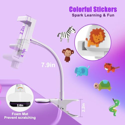 Baby Monitor Mount - Universal Adjustable Monitor Flex Stand for Hello Baby, Nanit Pro, Infant Optics, VTech & Most Baby Monitors - Detachable Arm Camera Clip Mount with Cute Stickers for Crib - size: Monitor Mount + Sticker Pack