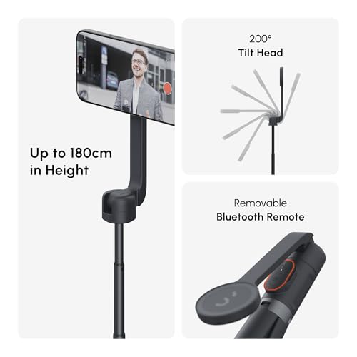 ShiftCam SnapStand Max – Magnetic Selfie Stick & Tripod – Compact, Foldable & Extendable with Tilt Head and Magnetic Bluetooth Remote (Midnight, SnapStand Max) - color: Midnight, size: SnapStand Max