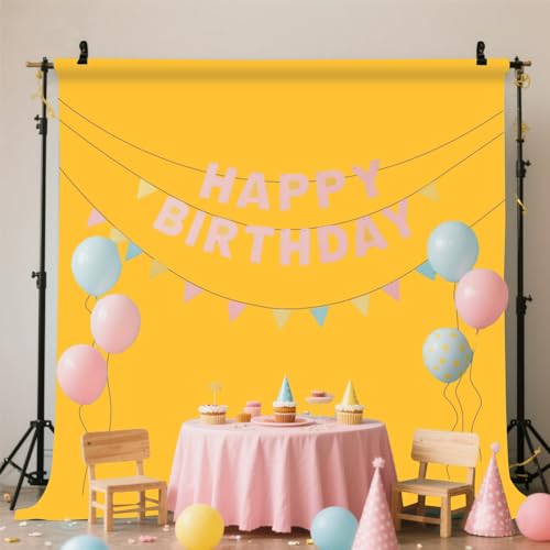Yellow Photo Backdrop for Photoshoot Photography Background Studio Backdrop Streaming Video Shooting 5x7FT - color: Yellow, size: 5X7 FT