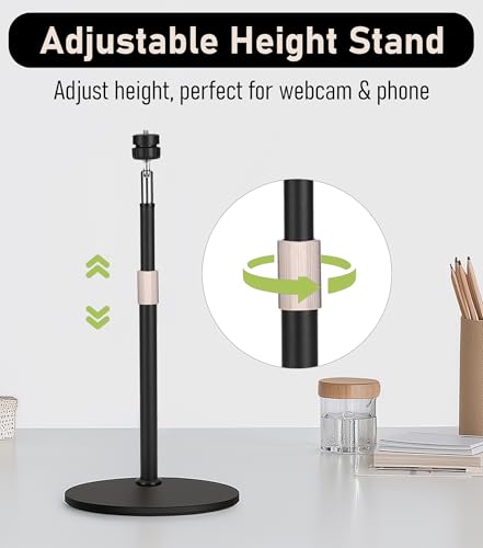 B15 All Metal Webcam Phone Desk Camera Stand 360° Swivel Holder for Webcam C960 C930e C930 C920 C920S C922x C922 Brio 4K C925e C615 and Other 1/4'' Thread Devices