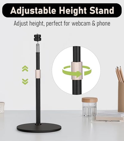 B15 All Metal Webcam Phone Desk Camera Stand 360° Swivel Holder for Webcam C960 C930e C930 C920 C920S C922x C922 Brio 4K C925e C615 and Other 1/4'' Thread Devices