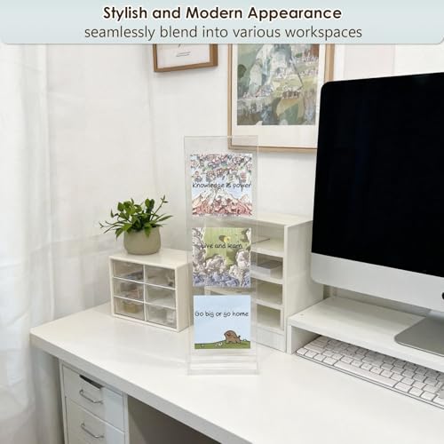 2PCS Removable Monitor Memo Board Sticky Note Holder for Computer Screen Clear Message Board for Office Desk Accessories Acrylic Monitor Side Panel for Home