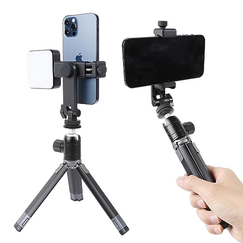 Multifunctional Universal Cell Phone Tripod Mount Adapter 360 Rotation Camera Hot Shoe Phone Holder Compatible with Canon Nikon Sony DSLR