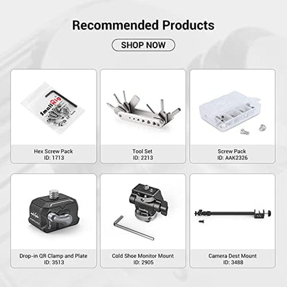 SmallRig 1/4" to 1/4" Male Threaded Screw Adapter Double Head Stud for Camera Cage Monitor LED Microphone, Pack of 2-828