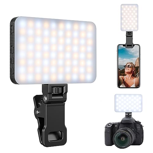 King Ma Portable Selfie Phone Light, 3 Modes LED Clip on Light Rechargeable Video Light for Phone Pictures, TikTok Vlog, Computer Laptop Video Conferencing