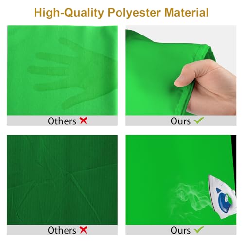 UTEBIT Green Screen Backdrop, 3.3X5 ft | Chroma Key, Thick Polyester Fabric, Photography Background Removal, Video & Live Streaming, Backdrop Only - size: 3.3x5ft