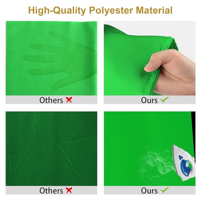 UTEBIT Green Screen Backdrop, 3.3X5 ft | Chroma Key, Thick Polyester Fabric, Photography Background Removal, Video & Live Streaming, Backdrop Only - size: 3.3x5ft