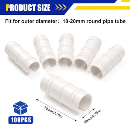 100 Pcs 3/4 Inch Greenhouse Clips, 19mm White Plastic Clamp Garden Buildings Frame Snap PVC Pipe Tube Clips for Greenhouse Films Sunshade Nets Row Covers Shelters Fixing, Farming, Gardening - color: White, size: 3/4 Inch