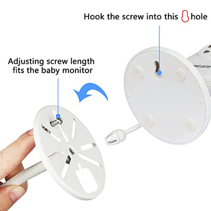 Gooseneck Baby Monitor Mount for Motorola, Owlet, VAVA, Arlo Baby Monitor and Most Universal Baby Security Camera, Flexible Baby Camera Holder Without Tools or Wall Damage - White