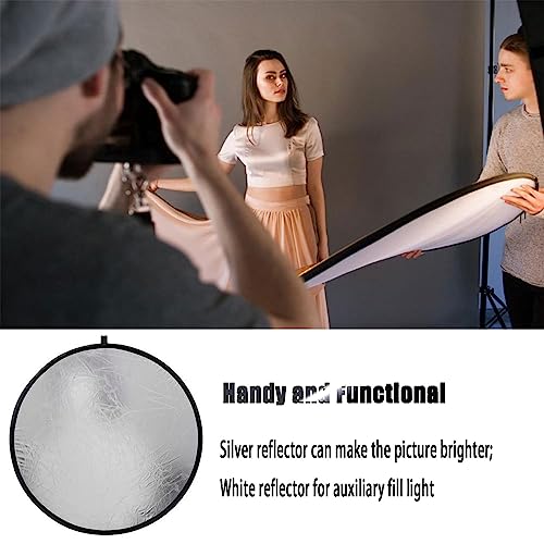 MDRTIRIM 2 in 1 Light Reflectors Board Folding Portable Photographic Equipment Photography Shooting Filler Board 12" (30cm) Indoor and Outdoor Fill Light Reflection