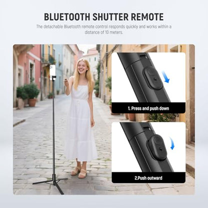 NEEWER Entry Level Version 16-71" Selfie Stick Tripod Compatible with iPhone Android, Portable Cell Phone Travel Stand Camera Holder with Remote for TikTok Video Recording Streaming Filming, PA988