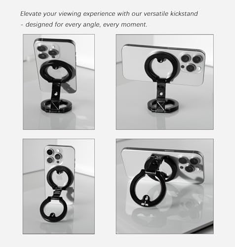 Dual Magnetic Phone Holder, 1/4" Screw Tripod Mount, Gym Magnetic Phone Stand for Car (Black)