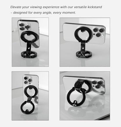 Dual Magnetic Phone Holder, 1/4" Screw Tripod Mount, Gym Magnetic Phone Stand for Car (Black)