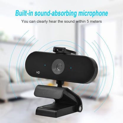 2K Webcam with Microphone, Privacy Cover, 75 Wide Angle Lens, Auto Focus, Plug and Play USB Camera External Webcam for Laptop, PC