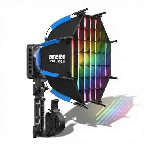 Amaran Ray 120c RGB LED Monolight, 120W Full Color COB Video Light with Octa Dome 30 Softbox for Travel, USB-C PD Power, IP54, OmniColor Engine, 2,300K-10,000K, App/NFC Control, Bowens Mount - color: Ray 120c