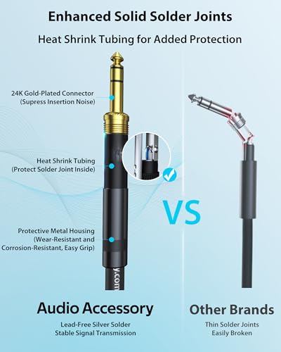 AA AUDIO ACCESSORY XLR Male to 1/4 Cable with XLR Cable 6ft Bundle, Rean Connectors from Neutrik, Kevlar-Reinforced Nylon Braided TRS to XLR Cable, Balanced Quarter Inch to XLR Male Cable, OFC - size: 6ft, style: XLR Male to 1/4 & XLR Cable