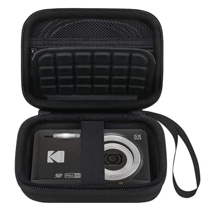 Elonbo Camera Carrying Case for KODAK PIXPRO FZ55 / FZ53 / FZ45 / FZ43 16MP Digital Camera, Vlogging Camera Storage Holder Travel Bag, Mesh Bag Fits Batteries, Cable, Memory Card, Black - color: Z-Black