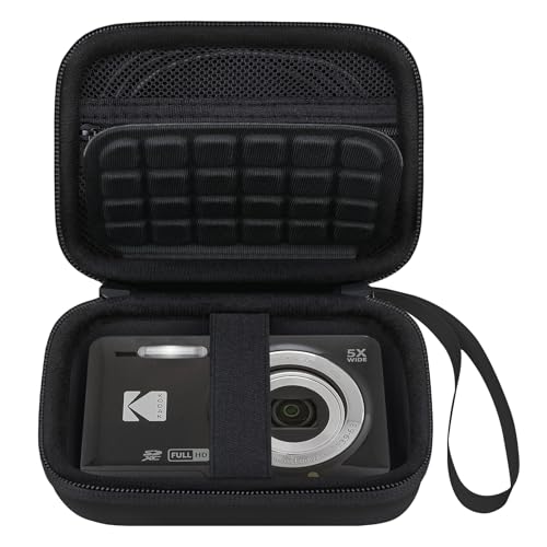 Elonbo Camera Carrying Case for KODAK PIXPRO FZ55 / FZ53 / FZ45 / FZ43 16MP Digital Camera, Vlogging Camera Storage Holder Travel Bag, Mesh Bag Fits Batteries, Cable, Memory Card, Black - color: Z-Black