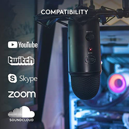 Logitech Creators Blue Yeti USB Microphone for PC, Mac, Gaming, Recording, Streaming, Podcasting, Studio and Computer Condenser Mic with Blue VO!CE effects, 4 Pickup Patterns, Plug and Play - Blackout | Blue Vo!ce Effects, 4 Pickup Patterns, Plug and Play