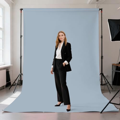 Dusty Blue Photo Backdrop for Photoshoot 5x7ft, Zoom Meeting Photography Backdrop Studio Shooting Props - color: Blue Aura, size: 5x7ft