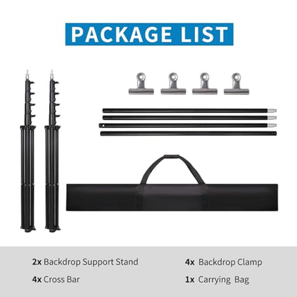 14.11X 13.12 FT Large Heavy Duty Backdrop Stand, Adjustable Photography Studio Photo Background Support System with Carry Bag for Parties, Events Decoration, Wedding, Birthday, Portrait