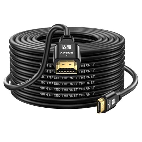 50FT Long Hdmi Cable, 4K@60Hz, 18Gbps High Speed HDMI 2.0 Cord, Ultra HD,Ethernet Audio Return,Video 4K,Arc,1080p, 3D, HDR Compatible with, HDTV, Xbox, PS5/PS4, Laptop(Black) - size: 50FT