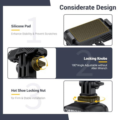 JJC Osmo Action 5 Cold Shoe Adapter Mount for DJI Osmo 360 Action 5 Pro 4 3 Accessories, 180° Angle Adjustable, Detachable Camera Monitor Mount w. 1/4 Screw Hole, Magnetic Quick Release Tripod Adapter - color: Hot Shoe/Cold Shoe Adapter