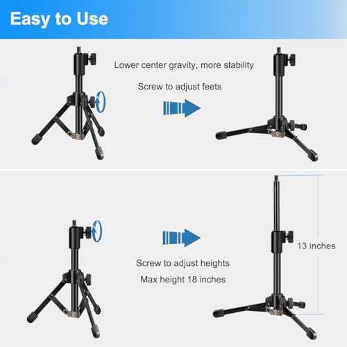 Mic Stand Desk, Table Mic Tripod Desktop Mic Stand Height Adjustable Small Microphone Stand for Desk with Pop Filter Shock Mount Mic Clip 1/4" to 5/8" Adapter for Blue Yeti Snowball - style: Pop filter + Shock mount