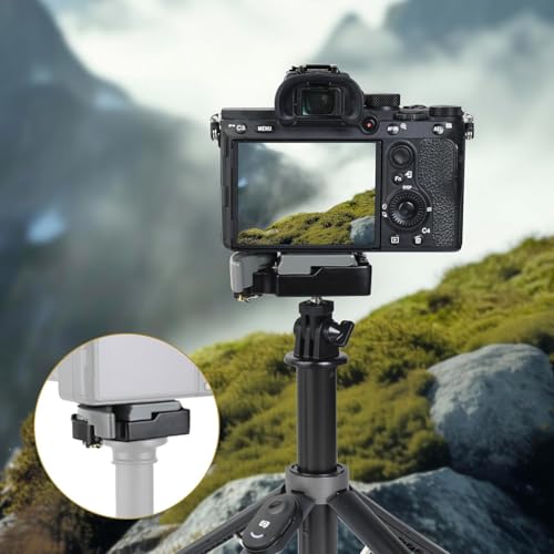 UTEBIT 323 RC2 Quick Release Plate, with 1/4" and 3/8" Camera Screw, Grey | Aluminum Alloy Rapid Adapter Tripod Mount Plate Fit Only for Manfrotto Tripod