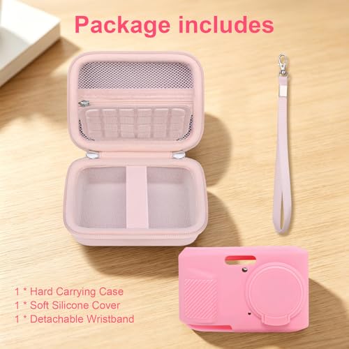 Case for Kodak PIXPRO FZ45 Digital Camera (Hard Case + Soft Silicone Cover) | Kodak PIXPRO FZ45 Digital Camera Hard Carrying Case and Soft Silicone Protective Case with Removable Lens Cover, Pink - color: Pink