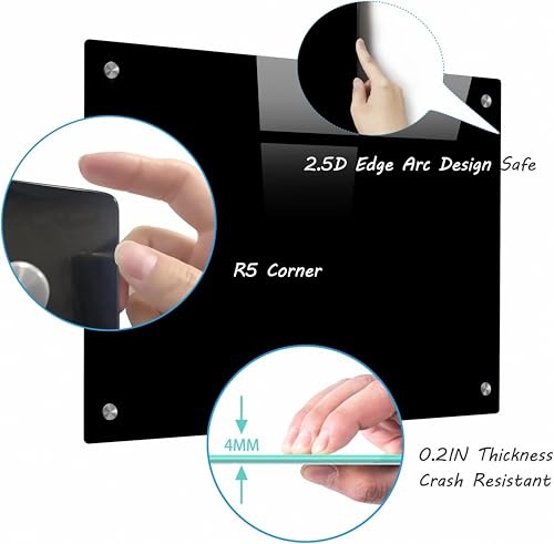 Magnetic Blackboard 48“ x 36” Black Glass Dry-Erase Board Wall-Mounted Frameless Whiteboard Bulletin Board Suitable for Offices, Schools, and Homes(Black) - size: 36"W x 48"H