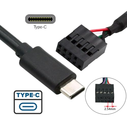 chenyang USB 2.0 Front Panel Header 9/10Pin to USB C Male Mainboard Header Port Data Extension Cable Adapter 0.5M - style: USB Type-C
