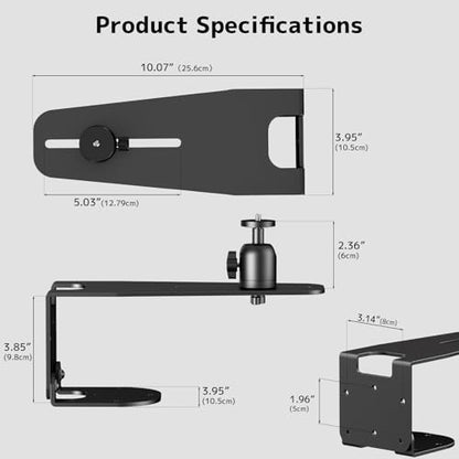 PUTORSEN Projector Wall Mount - Projector Wall & Ceiling Mount with 1/4” Screw, 22 lbs Wall & 13.2 lbs Ceiling Load Capacity, 360° Rotation & 5 inch Adjustment, for Home Theater/Office/Conference Room