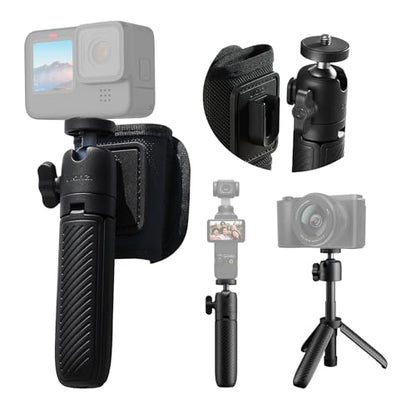 ULANZI MT88 ClipMate Tripod Mini Extension Rod for Pocket 3/Xtra Muse/Insta360 X5 X4/Action Cameras, 3-in-1 Selfie Stick w Backpack Mount Shoulder Strap, Adjustable Tabletop Tripod Handle Grip