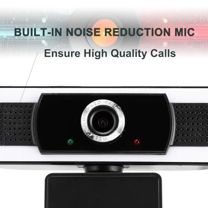 Webcam with Microphone, 1080P auto Zoom, Software Control & Privacy Cover, USB HD Computer Web Camera, Plug and Play, for Zoom/Skype/Teams, Conferencing and Video Calling - color: black-1pack