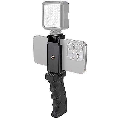 Universal Ergonomic Anti-Fall Mobile Phone Smartphone Handle Stabilizer Mount Rig Portable Selfie Stick Tripod Handheld Vlogging Monopod for 60-85mm Wide iPhone Samsung Android