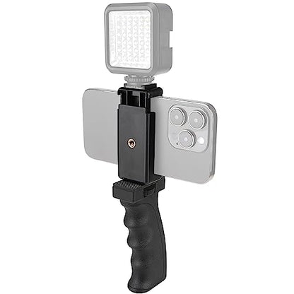 Universal Ergonomic Anti-Fall Mobile Phone Smartphone Handle Stabilizer Mount Rig Portable Selfie Stick Tripod Handheld Vlogging Monopod for 60-85mm Wide iPhone Samsung Android