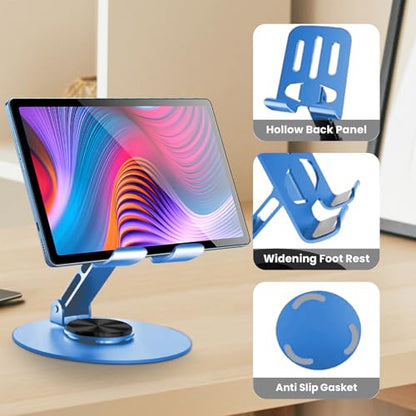 Universal Metal Cell Phone Stand, Multi-Angel Adjustable 360° Rotation Non-Slip Metal Phone Stand Compatible with iPhone 17 Pro Max and All Smartphones (20PCS Blue) - color: 20PCS Blue