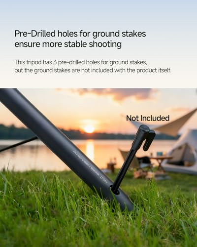 Windproof 63" Selfie Stick Tripod for DJI Osmo Pocket 3, Auto-Opening Upon Ground Contact, 8 Levels Adjustment Action Camera Tripod with 1/4" Screw Accessory for DJI Osmo Pocket3
