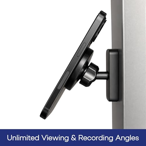 Gym Pro-Grade Magnetic Phone Holder for Racks & Machines, MagSafe Compatible Dual-Sided N52 Magnet Mount, 360° Adjustable Ball Joint for Filming Workouts