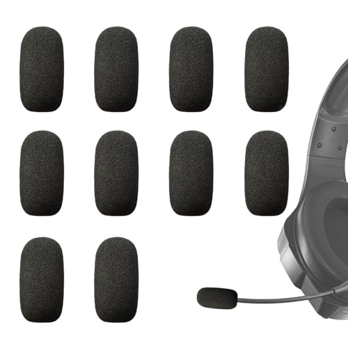 AKSONMN 10 Pack Foam Mic Covers for Wireless Laval.operations Microphones - 1.4" Ball-Type Windscreen for Clear Audio, Fits Podcasting, Vlogging, Interviews - color: BLACK-10 Pack