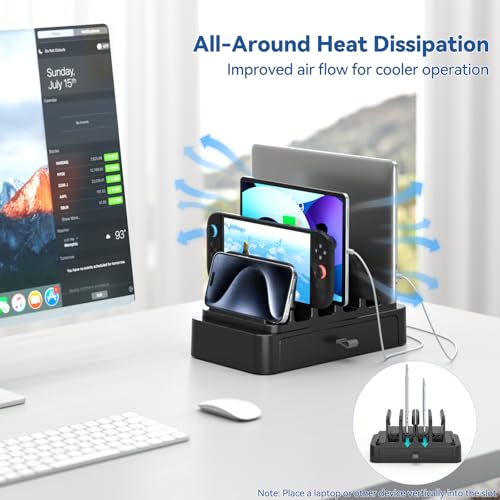 KDD 6 in 1 Mouse Mat with Magnetic Desktop Storage and Vertical Laptop Stand with Drawe
