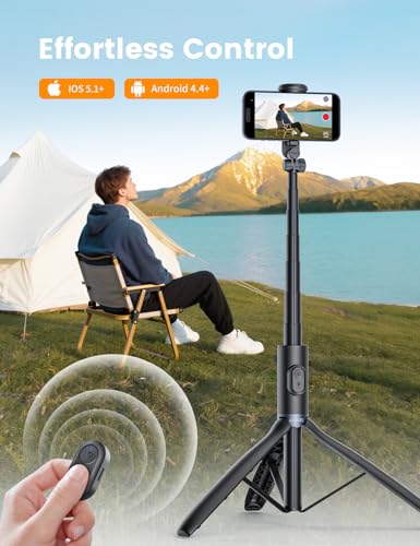 ANXRE 67.7" Selfie Stick Tripod with Light, NT99 Extendable Tripod Stand with Remote for Camera Phone Filming Vlogging, Travel Phone Tripod Compatible with Phone Camera Gopro - size: 67.7"-Light