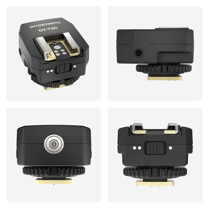 DY-T3C Set Style Multi-Functional hot Shoe Adapter, Single-Lens Reflex Camera Universal Flash Expansion Accessory/ Also Applicable Mini Camera Flash Height-Increasing Conversion Accessories - style: DY-T3C 1pcs + PC cable 3pcs