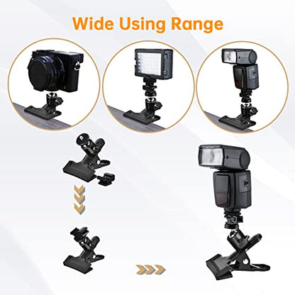 UTEBIT 1 Pack Tripod Camera Mount Clip with 360 Swivel Mini Ballhead, Black | Heavy Duty Spring Clamp for DSLR Video Photoshoot Studio - color: Black, size: 1 Pack