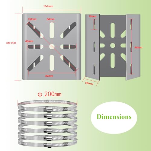 2pcs Universal Wall Mounting Bracket with 6 Loops | Stainless Steel Vertical Pole Mount Adapter for CCTV Security Camera PTZ Dome Indoor Outdoor AP Access Point Client CPE - size: 2Pack