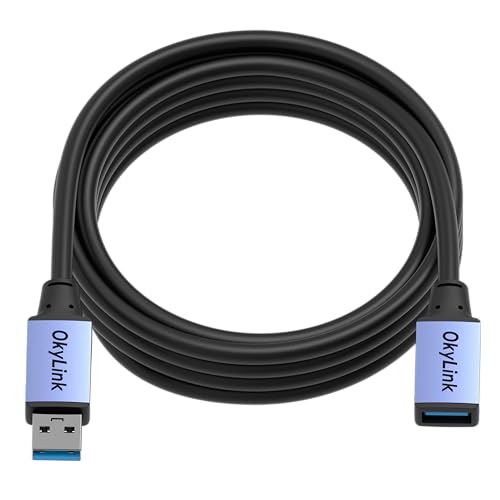 OkyLink USB 3.0/3.2 Gen 1 Extension Cable A to A, Male to Female 5Gbps 10ft | 3m, with Aluminum Housing, Plug and Play,for Hard Drive, SSD, Printer, PC - color: USB3.0(5Gbps), size: 10ft (3m)