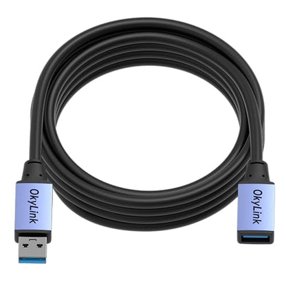 OkyLink USB 3.0/3.2 Gen 1 Extension Cable A to A, Male to Female 5Gbps 10ft | 3m, with Aluminum Housing, Plug and Play,for Hard Drive, SSD, Printer, PC - color: USB3.0(5Gbps), size: 10ft (3m)